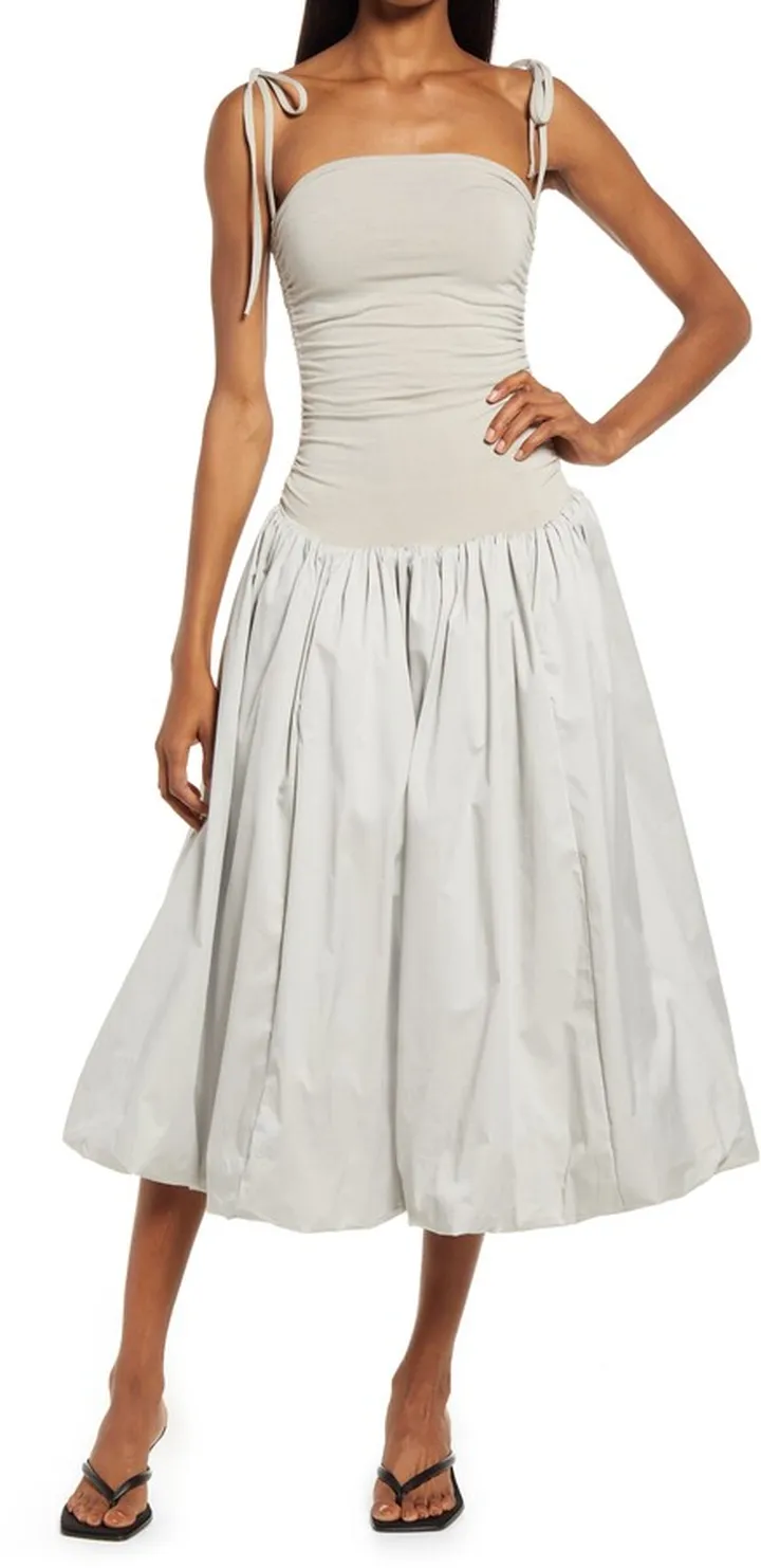 Tie Shoulder Midi Dress