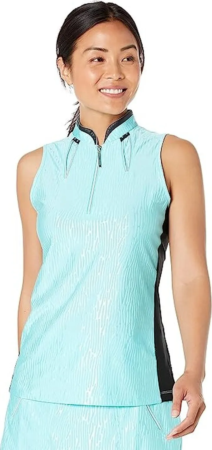Jamie Sadock Squiggle Print Halter (Jelly Bean) Women's Clothing