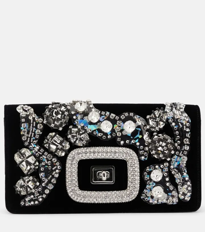 Viv‘ Choc Small velvet shoulder bag