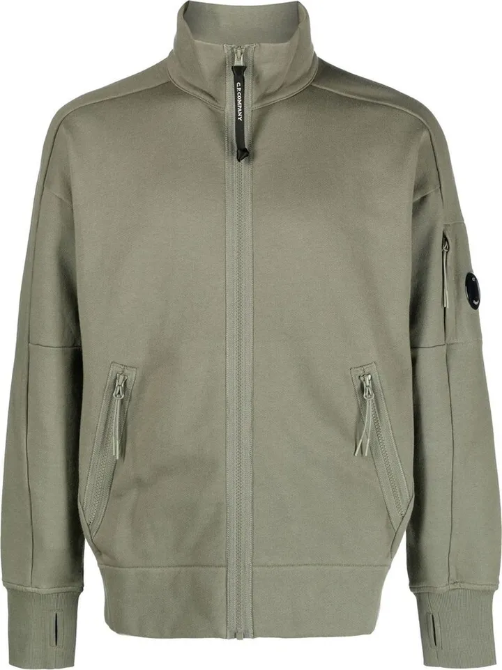 Goggle-detail zip-up jumper