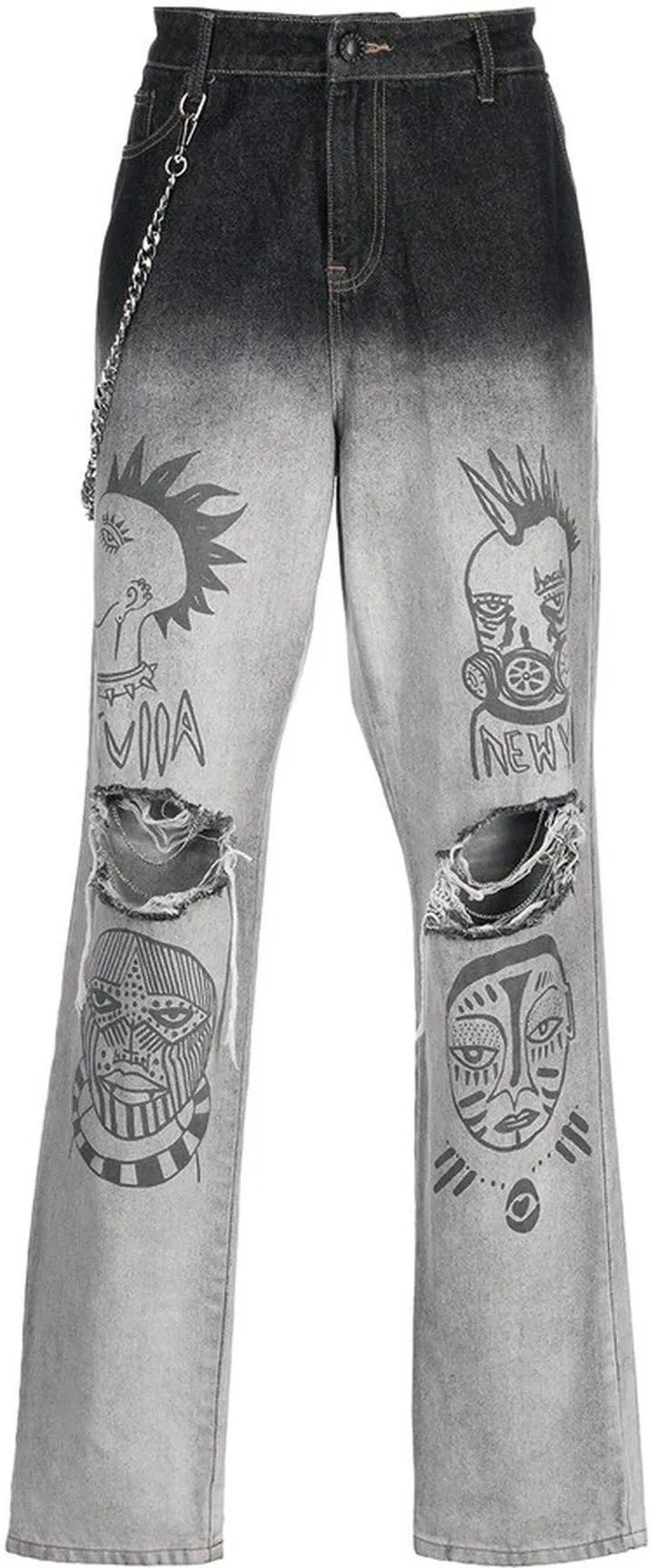 Face off gradient jeans