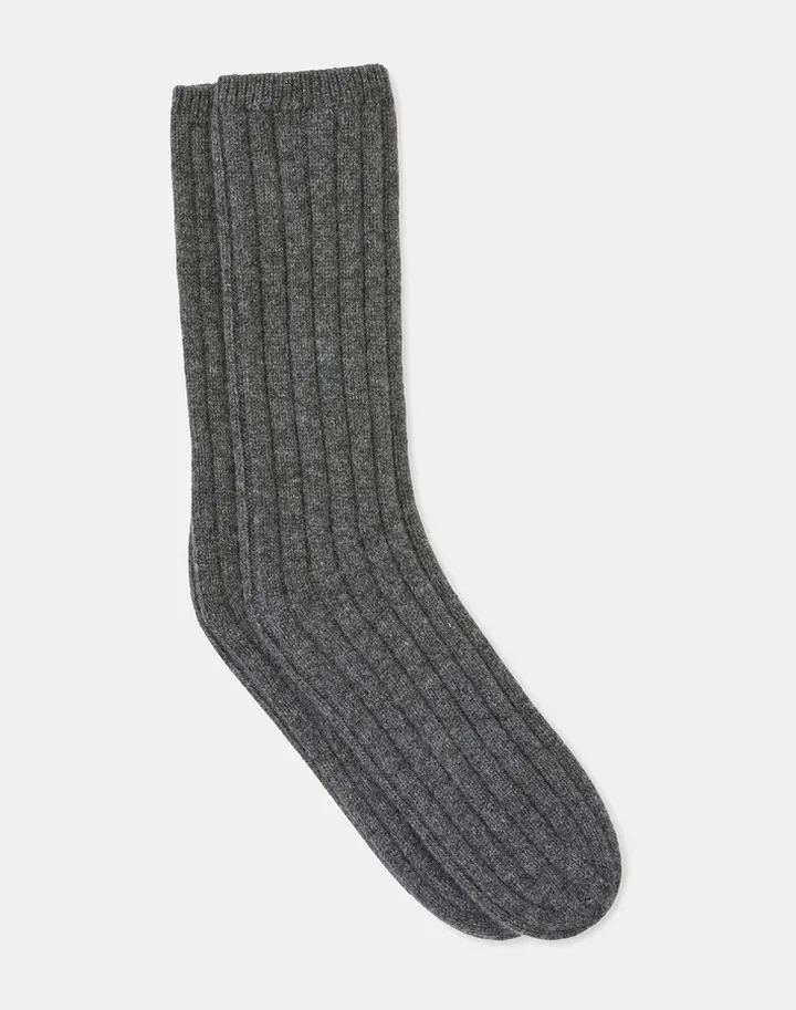 Cashmere Ribbed Socks