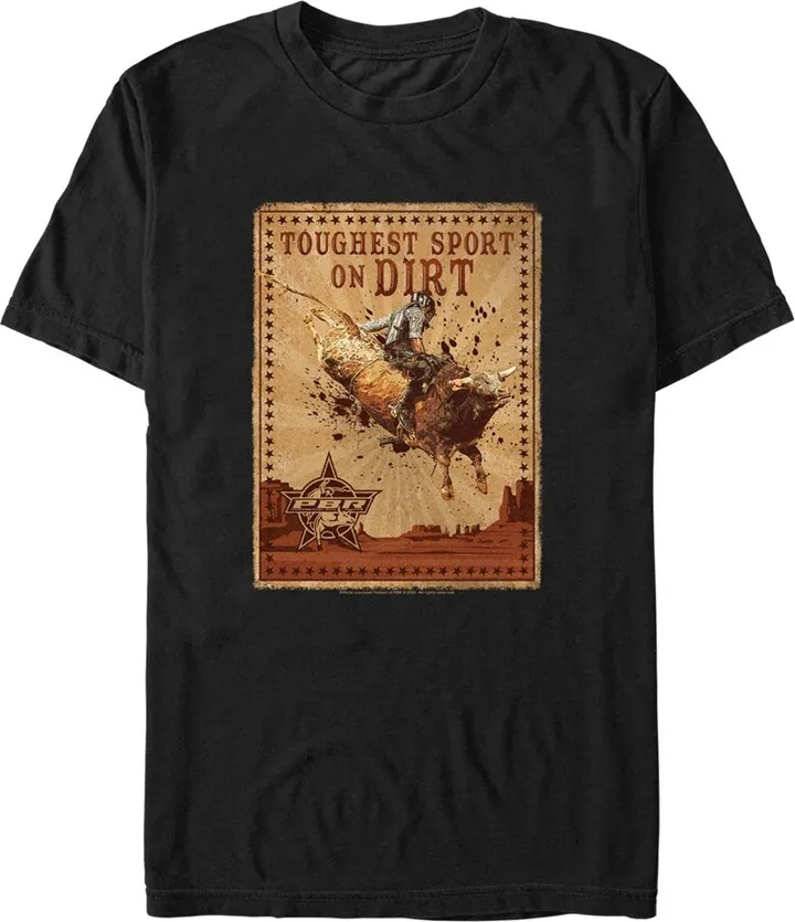 Men's Professional Bull Riders Toughest Sport on Dirt T-Shirt - Black - 3X Large