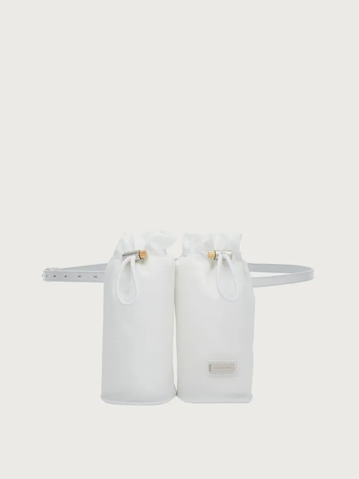Ferragamo Men Double belt bag White