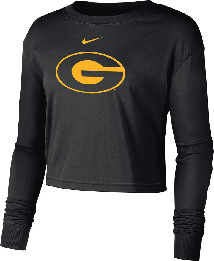 Nike Women's College (Grambling State) Cropped Long-Sleeve T-Shirt in Black
