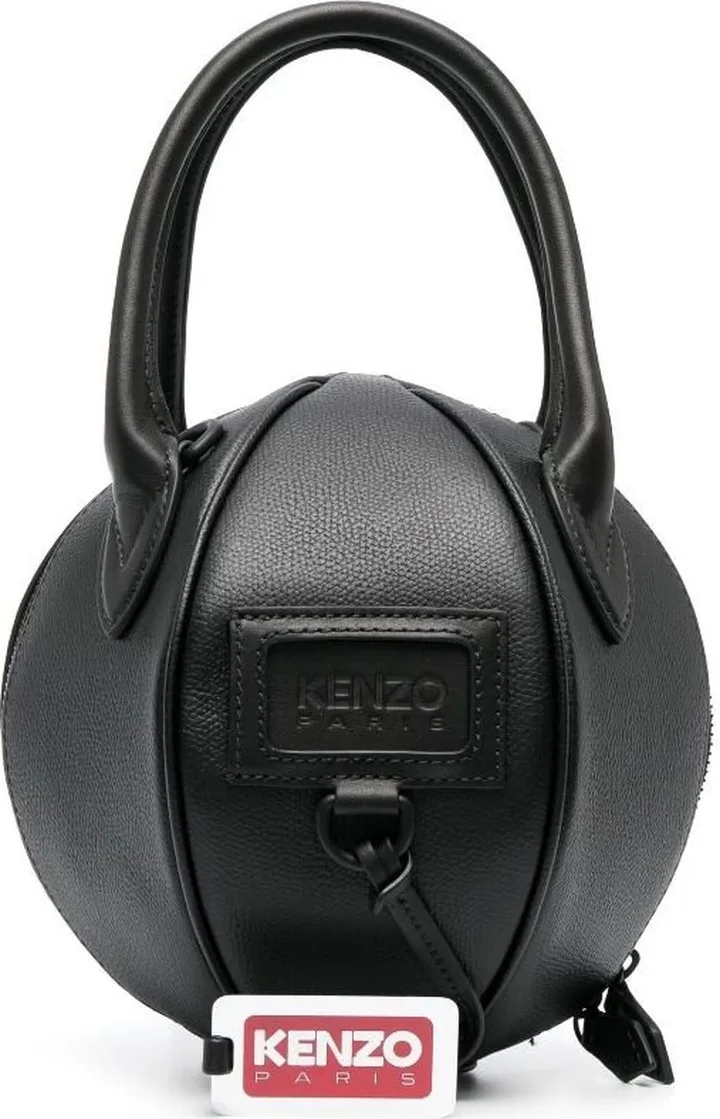 Black Beach Ball Leather Bag