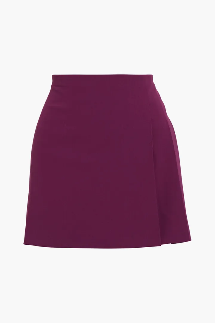 Semira pleated crepe mini skirt