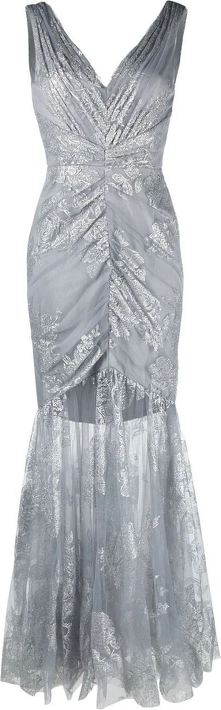 Ruched Lace Gown