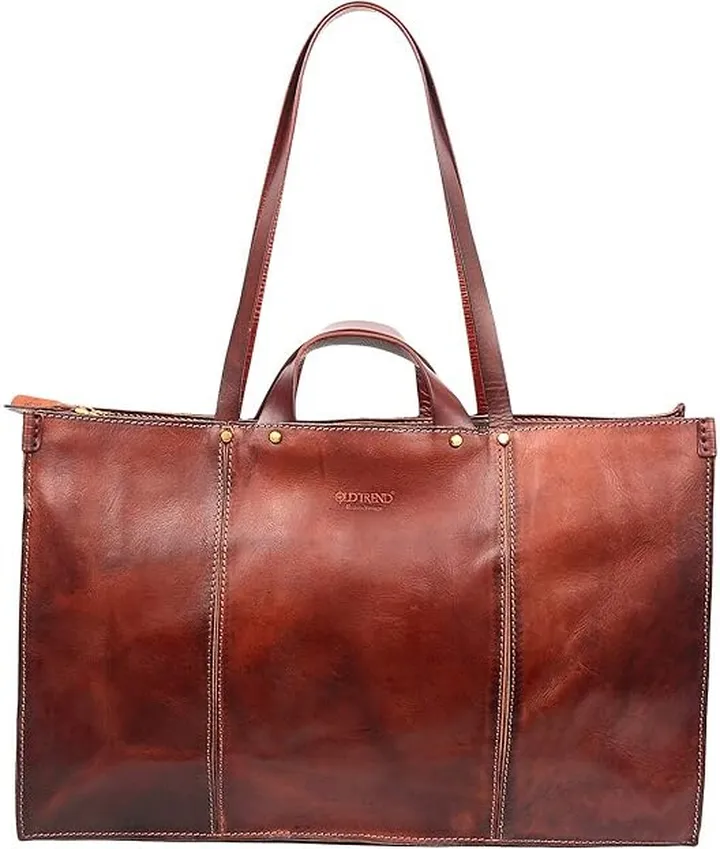 Old Trend Genuine Leather Sandstorm Tote Bag (Brown) Handbags