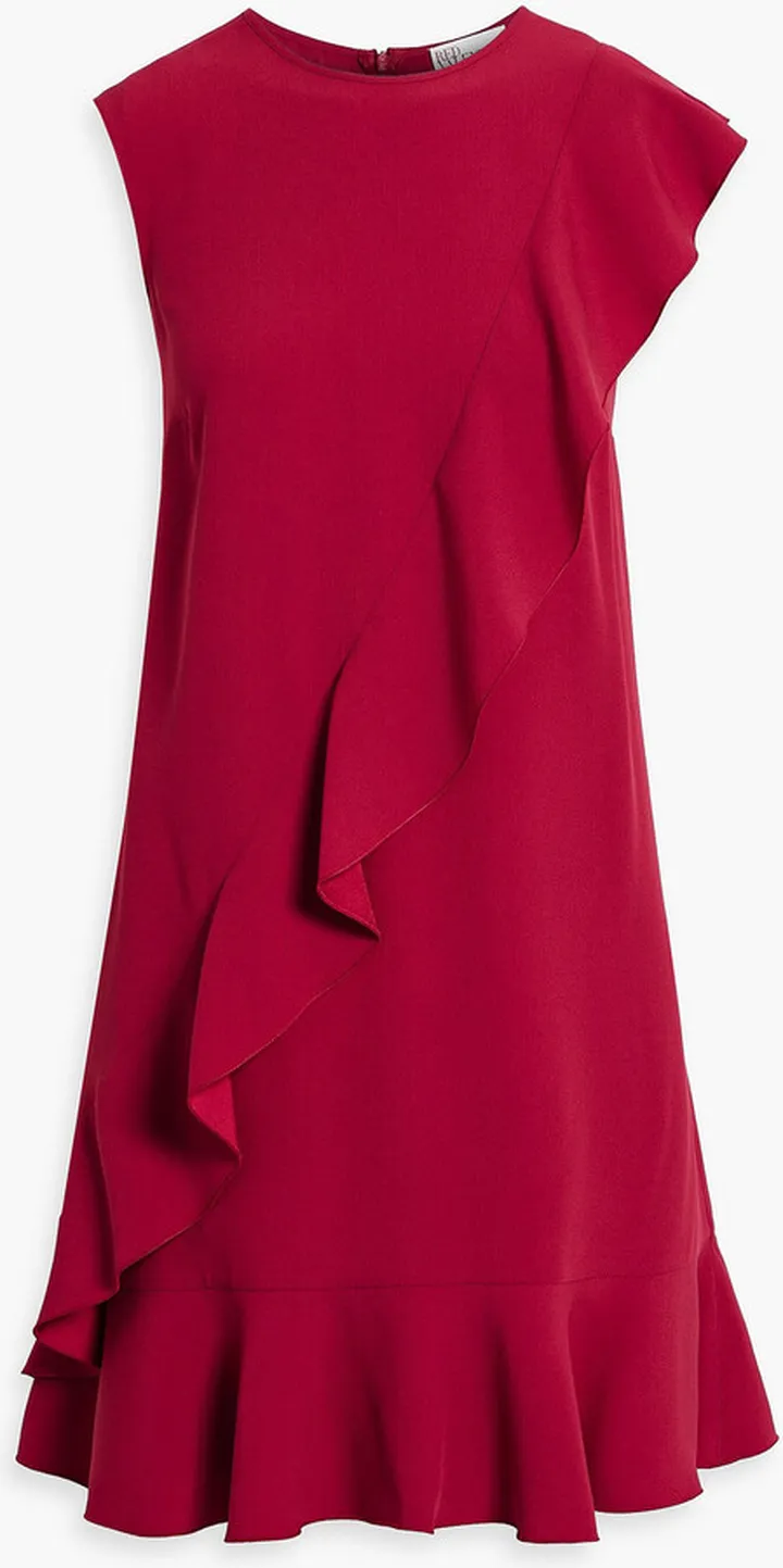 Ruffled crepe mini dress