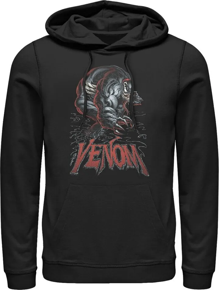 Men's Marvel Venom Scratch Pull Over Hoodie - Black - X Large