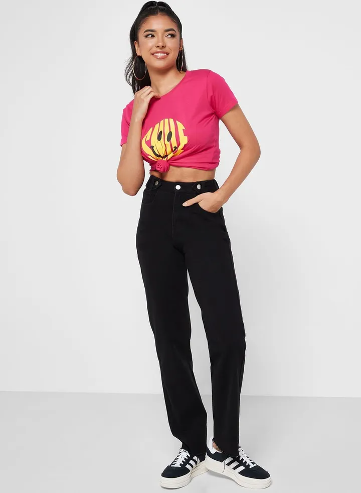 Straight Fit Mom Jeans