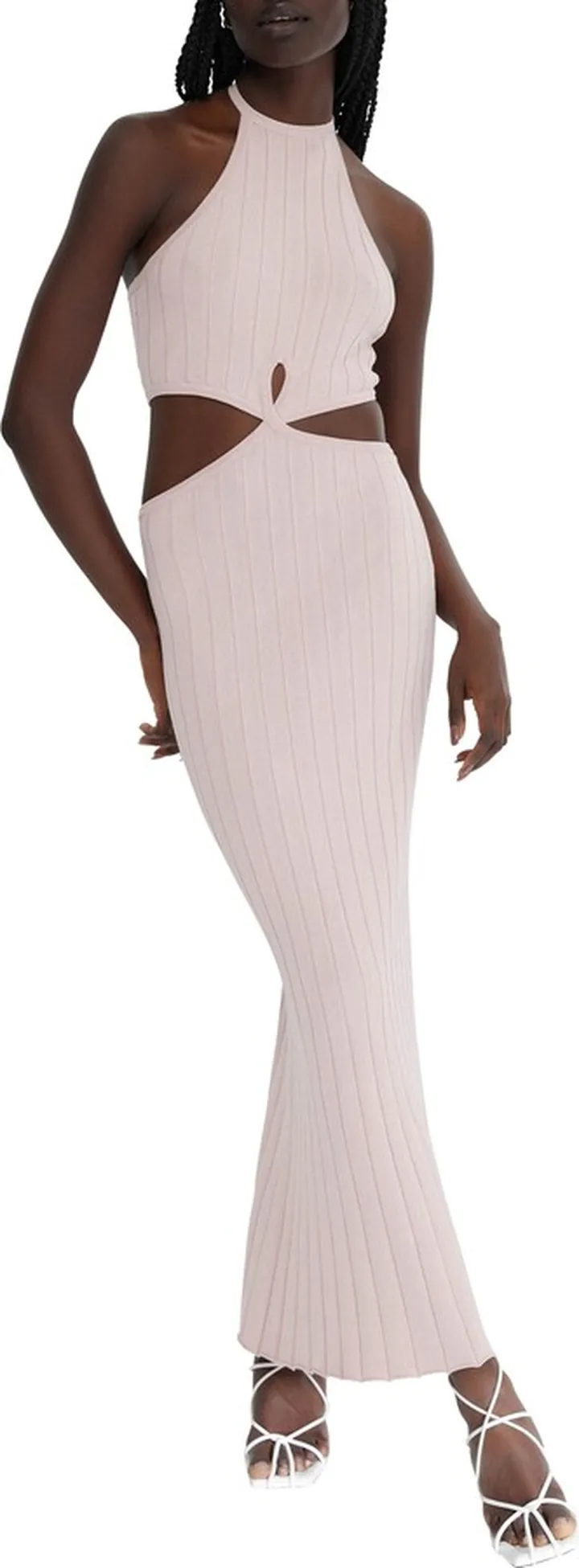 Indigo Cutout Ribbed Body-Con Dress