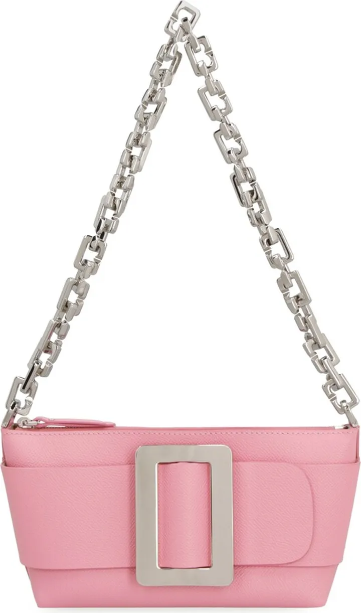 Buckle Pouchette Leather Mini Bag