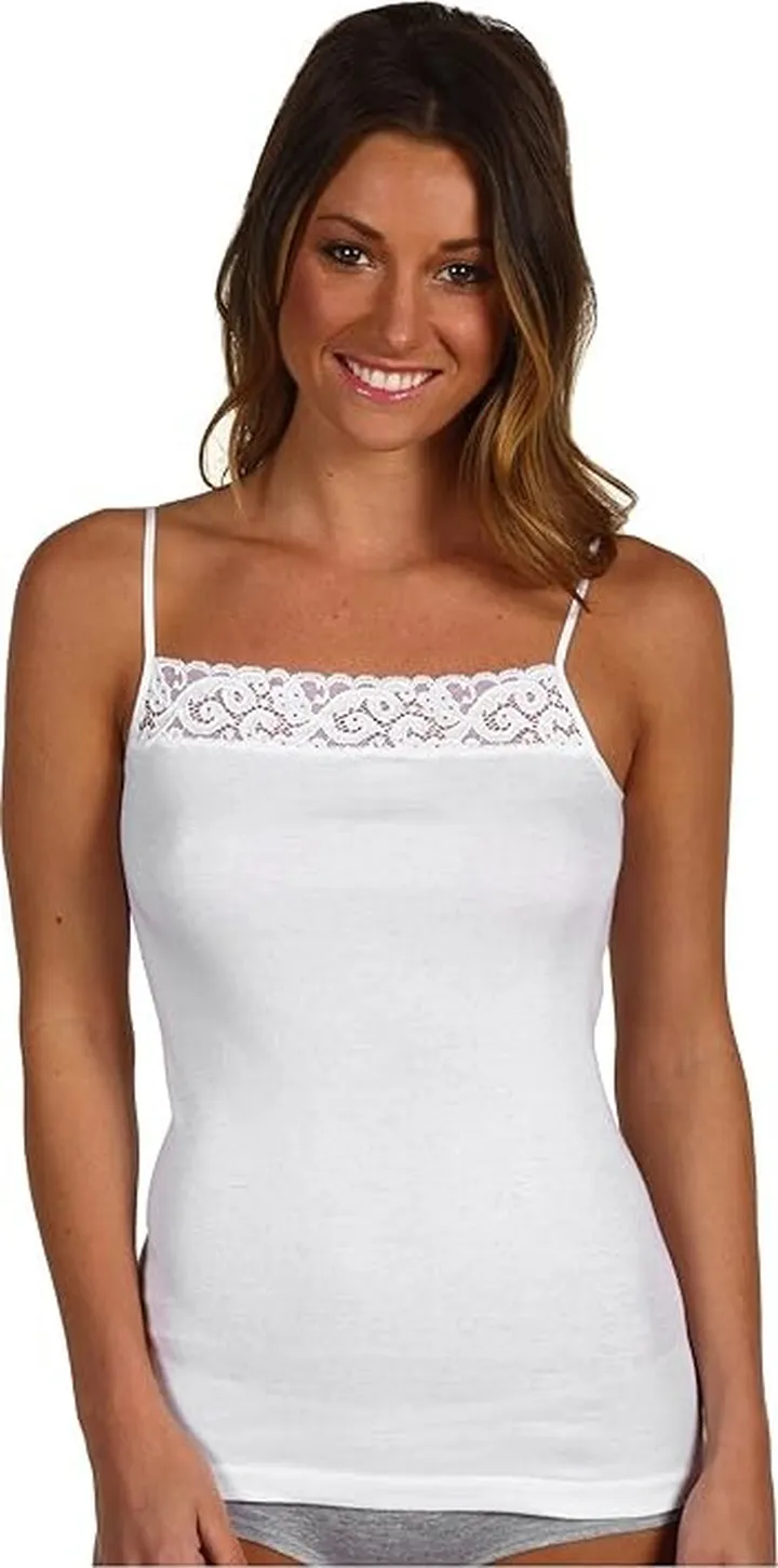 Hanro Moments Spaghetti Camisole (White) Women's Sleeveless