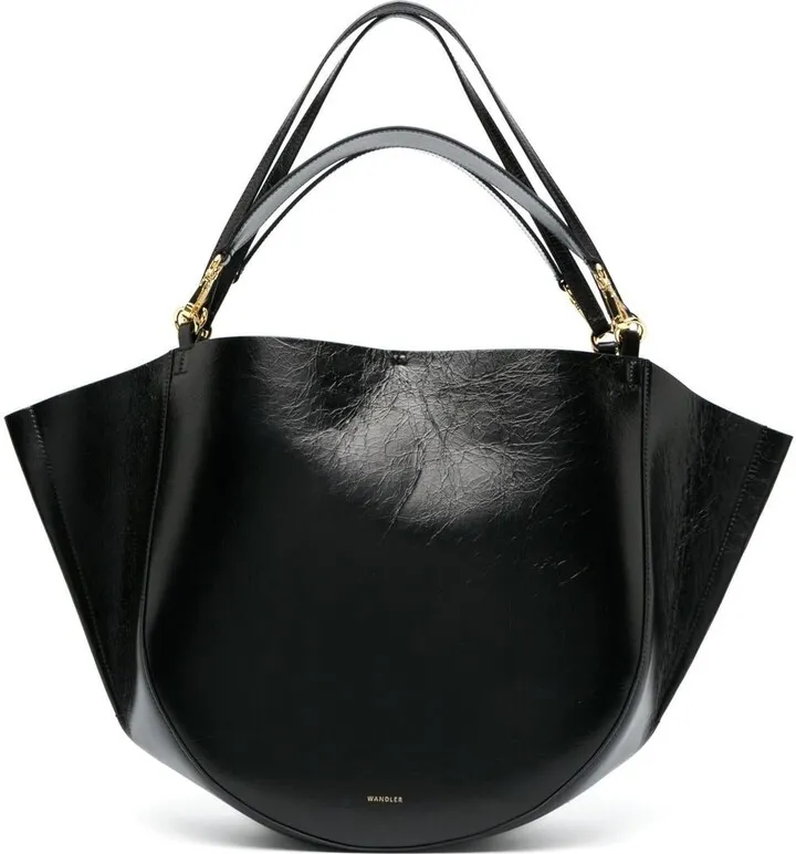 Logo-Print Leather Tote Bag