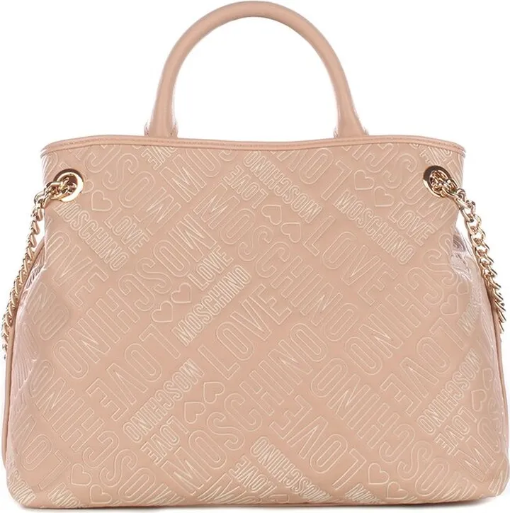 Love Moschino Logo Embossed Tote Bag