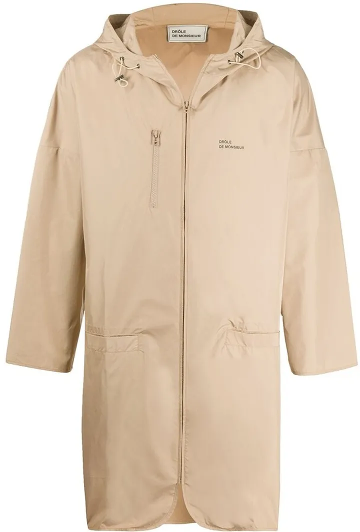 Drawstring Hood Parka Coat