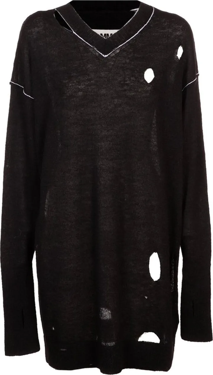 MM6 Maison Margiela V-Neck Long Knitted Sweater