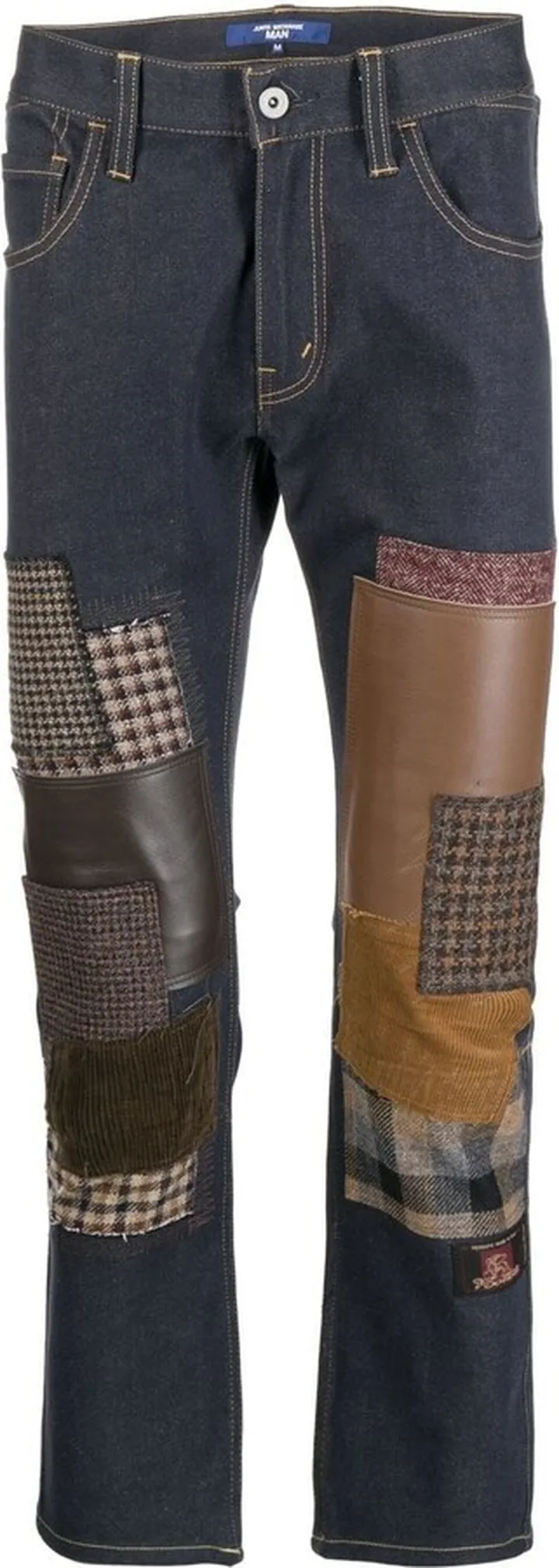 Patchwork-Detail Cropped Jeans