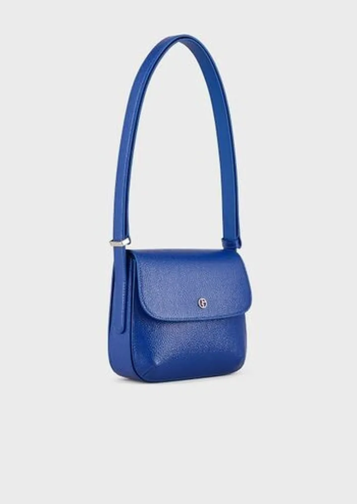 Small la Prima pebble-print patent leather bag