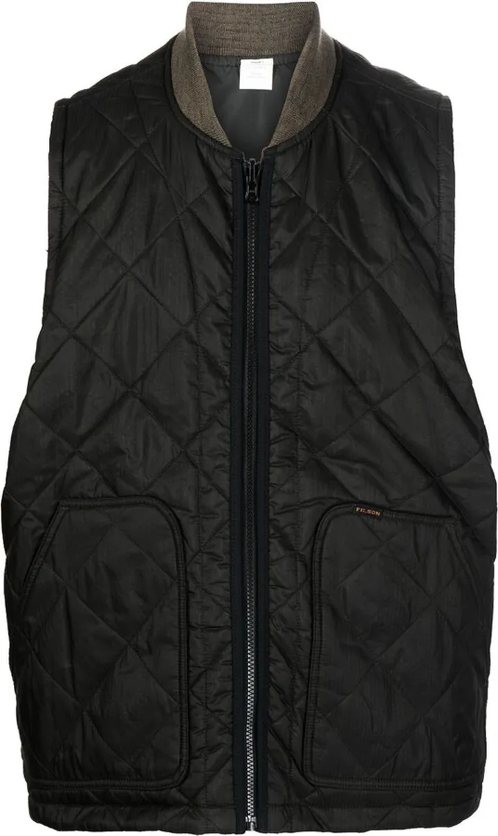 Band-Collar Quilted Gillet