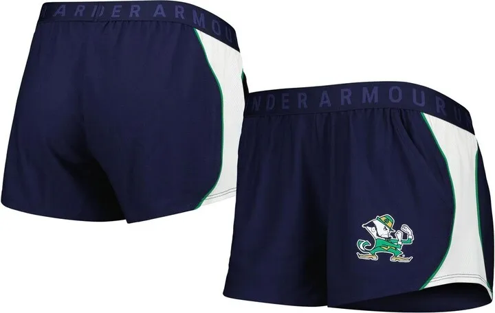 Women's Under Armour Navy and Green Notre Dame Fighting Irish Game Day Tech Mesh Performance Shorts