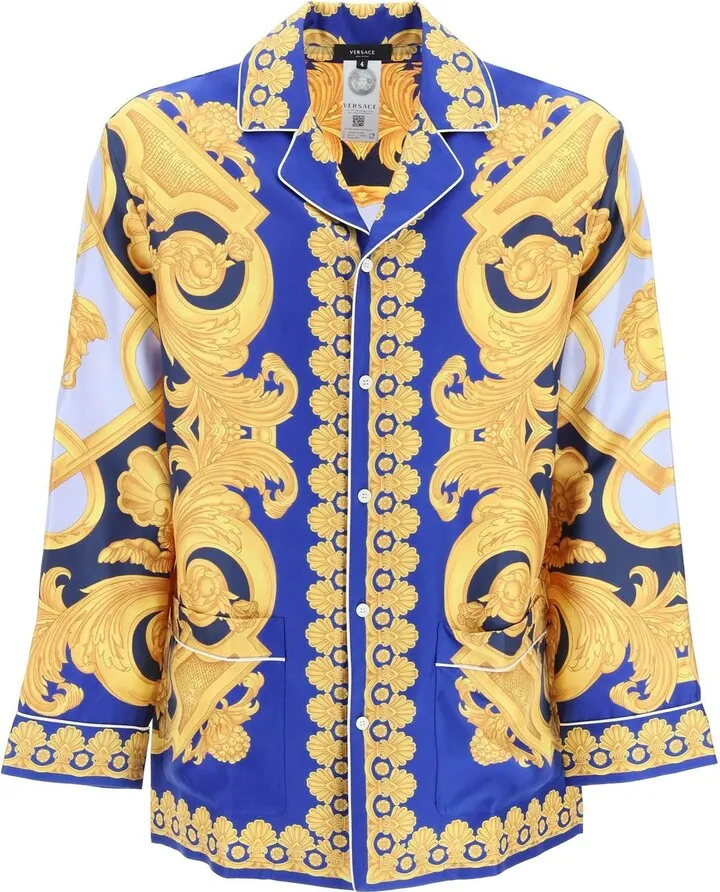 Versace 'barocco 660' Silk Pajama Shirt