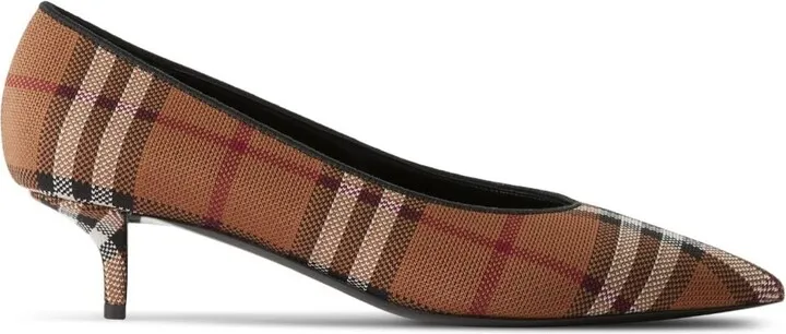 Haymarket check pointed-toe pumps