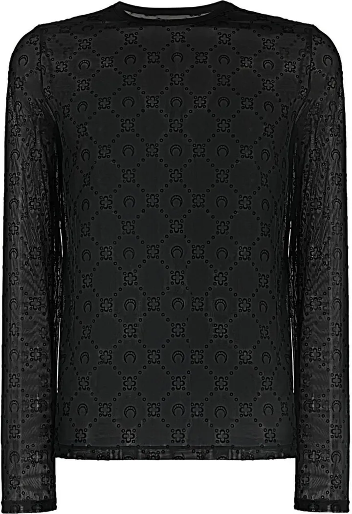 Moonogram-pattern long-sleeve T-shirt