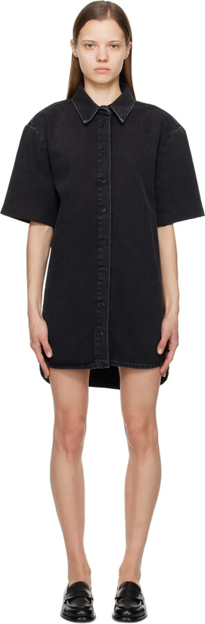 Loulou Studio Black Sant Denim Minidress