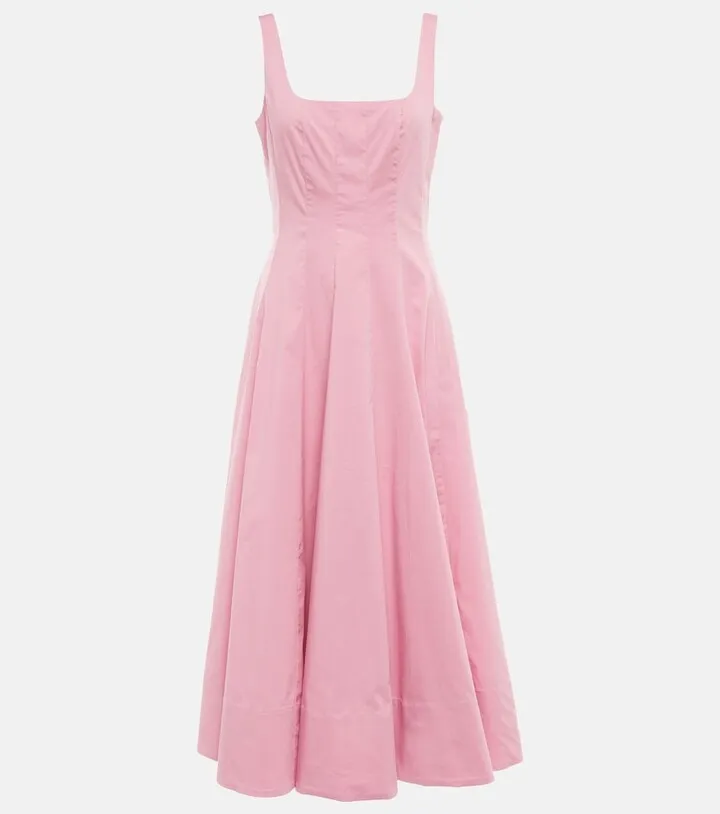 Wells pleated midi dress