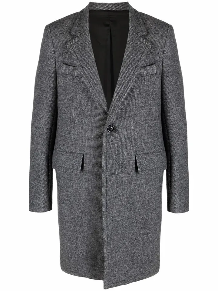 Single-Breasted Wool Coat