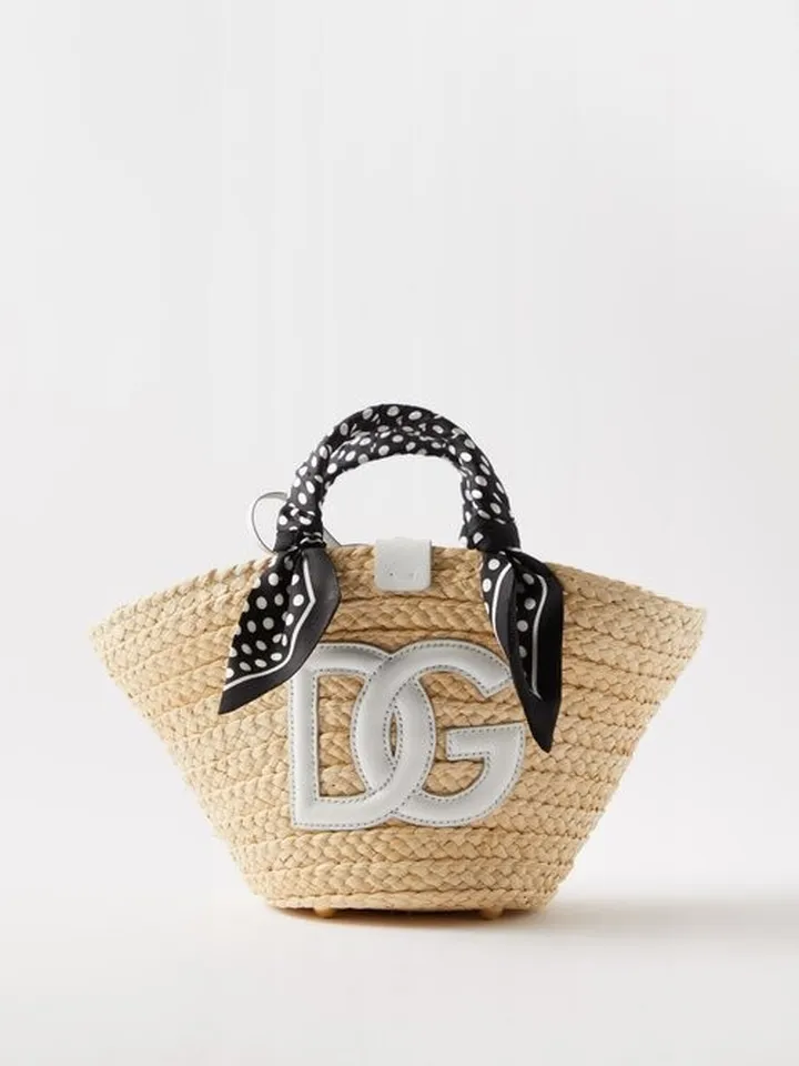 Kendra Logo-appliquè Straw Tote Bag