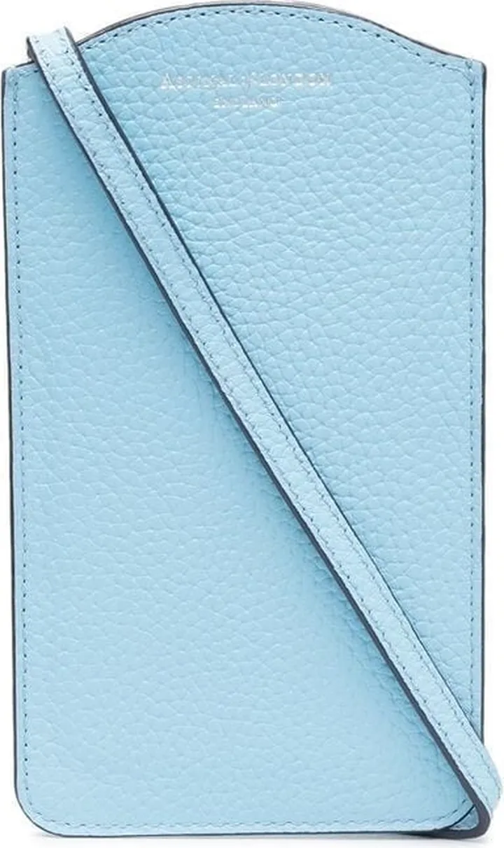 Pebbled-Texture Leather Phone Case