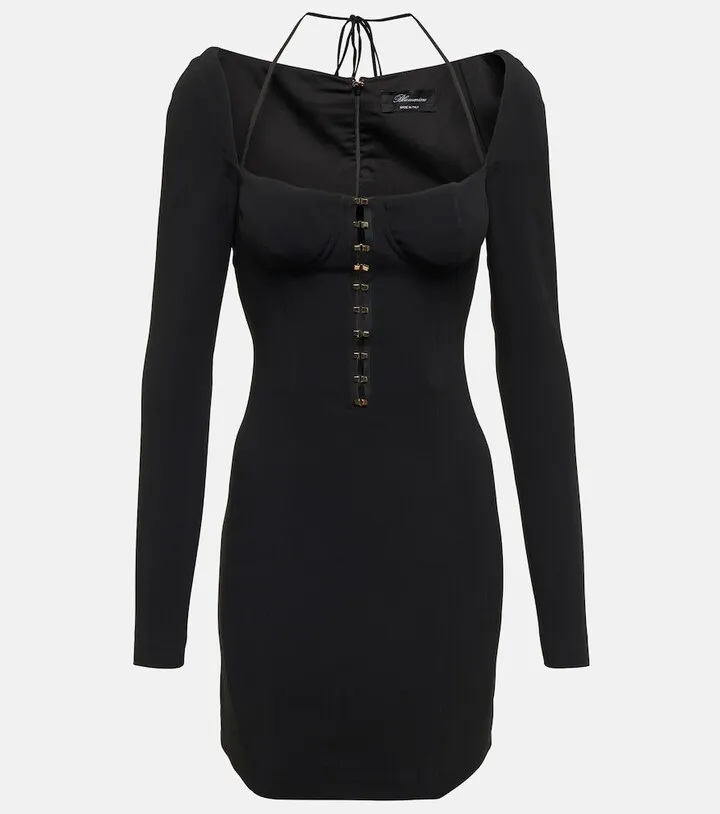 Embellished long-sleeved minidress