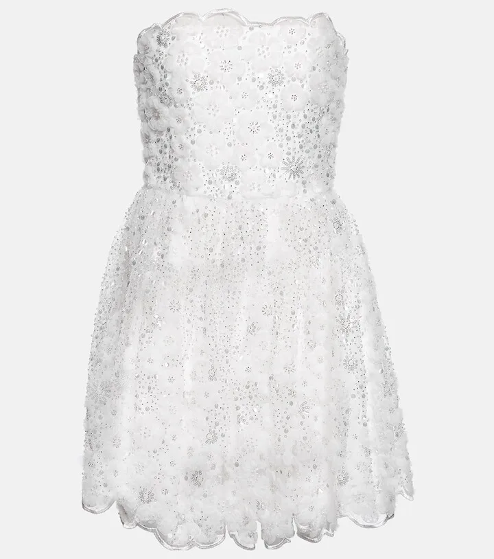 Embellished strapless minidress