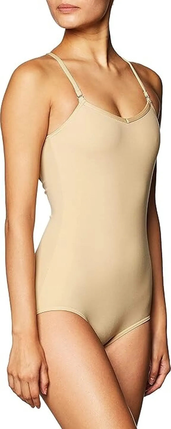 Capezio Women's Camisole Leotard With Adjustable Straps (Nude) Women's Jumpsuit & Rompers One Piece