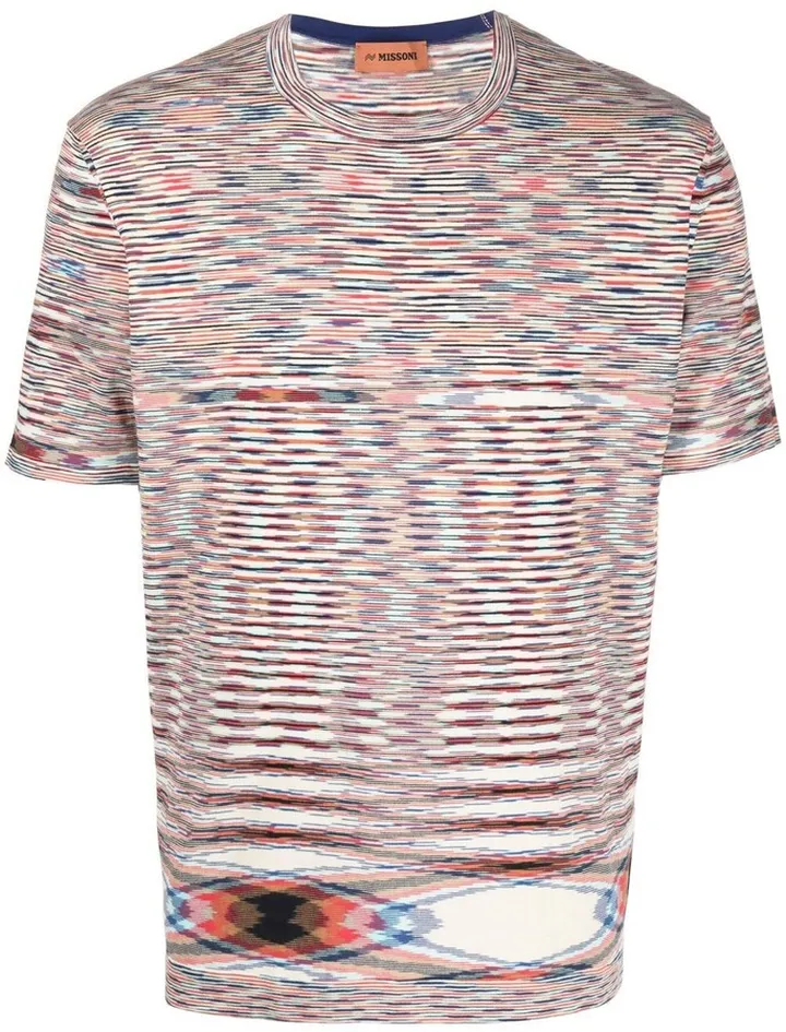 striped pattern short-sleeve T-shirt