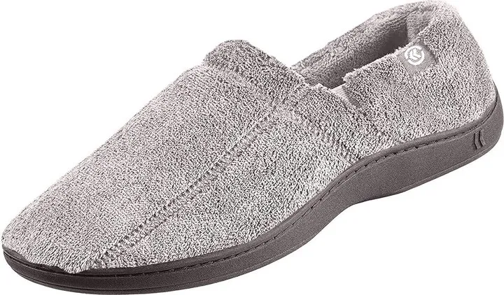 Isotoner Men's Microterry Slip On Slipper (Charcoal) Men's Slippers