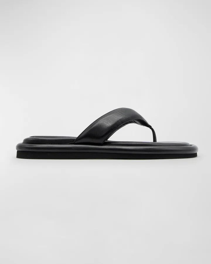 Gia Calfskin Flat Thong Sandals