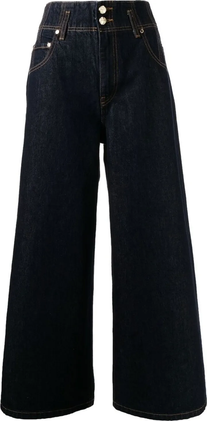 Wide-Leg Cropped Jeans