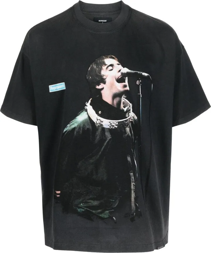 X Liam Gallagher Black Tambourine Printed T-Shirt