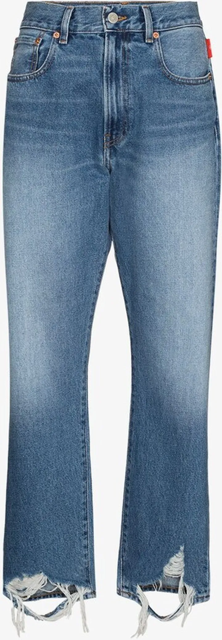 Distressed Hem Boyfriend Jeans