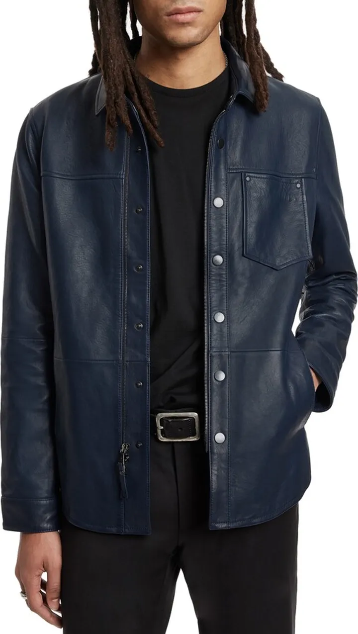 Leather Shirt Jacket