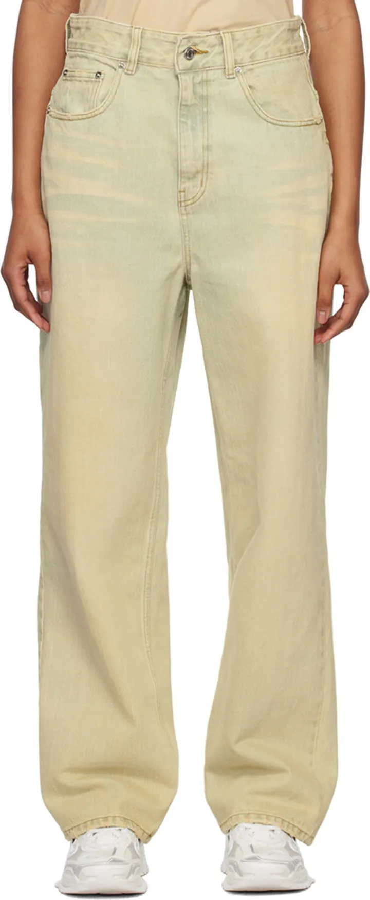 We11done Beige Wide-Leg Jeans