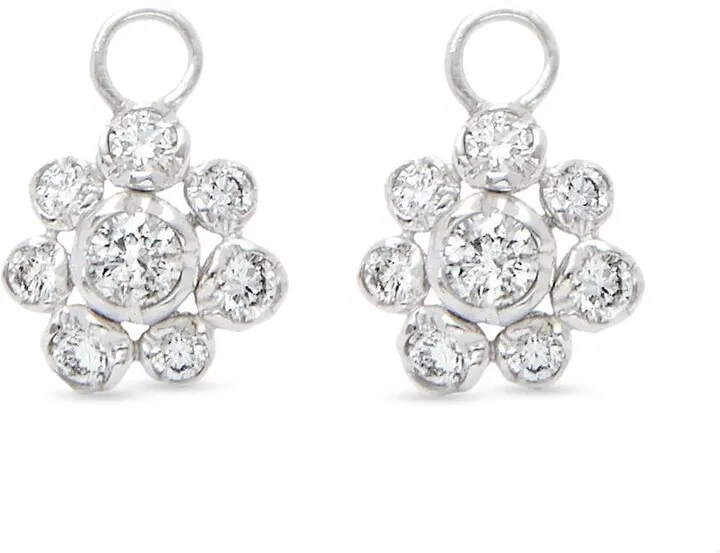 18kt white gold diamond Marguerite large drop earrings