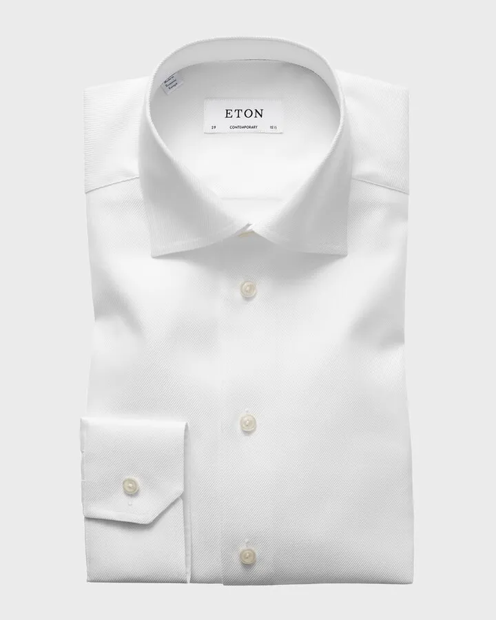 Contemporary-Fit Tonal Satin Striped Formal Shirt