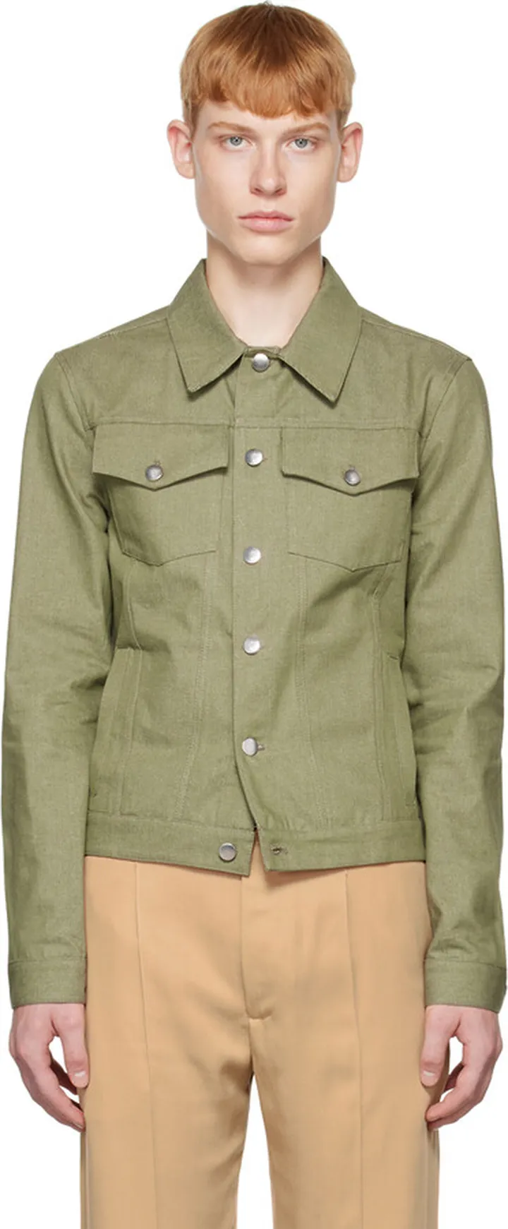 Carlota Barrera Green Classic Denim Jacket