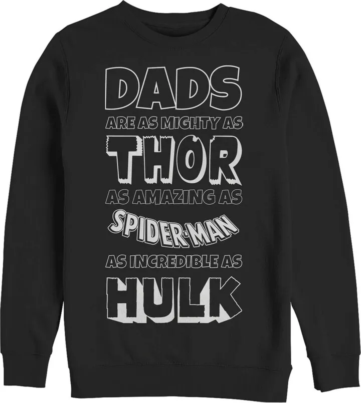 Men's Marvel Father's Day Avengers Dad Traits Sweatshirt - Black - Large